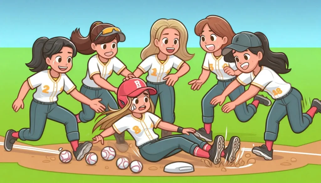 女子野球　怪我